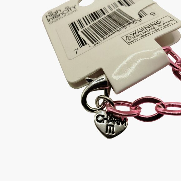 Charm It Pink Chain Bracelet Valentine Heart - Picture 3 of 4